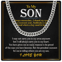 Thumbnail for Cuban Necklace Gifts For Son With Personalized Message Card Necklace