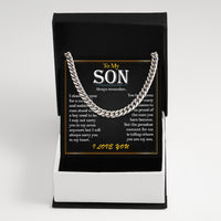 Thumbnail for Cuban Necklace Gifts For Son With Personalized Message Card Necklace