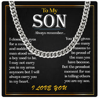 Thumbnail for Cuban Necklace Gifts For Son With Personalized Message Card Necklace