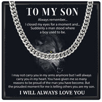 Thumbnail for Cuban Necklace Gifts For Son With Personalized Message Card Necklace