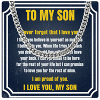 Thumbnail for Cuban Necklace Gifts For Son With Personalized Message Card Necklace