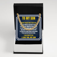 Thumbnail for Cuban Necklace Gifts For Son With Personalized Message Card Necklace