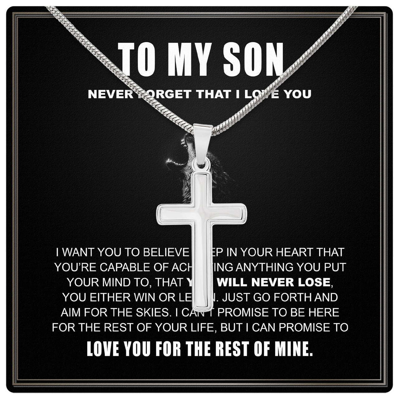 Cuban Necklace Gifts For Son With Personalized Message Card Necklace