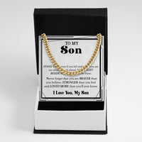 Thumbnail for Cuban Necklace Gifts For Son With Personalized Message Card Necklace