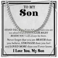 Thumbnail for Cuban Necklace Gifts For Son With Personalized Message Card Necklace