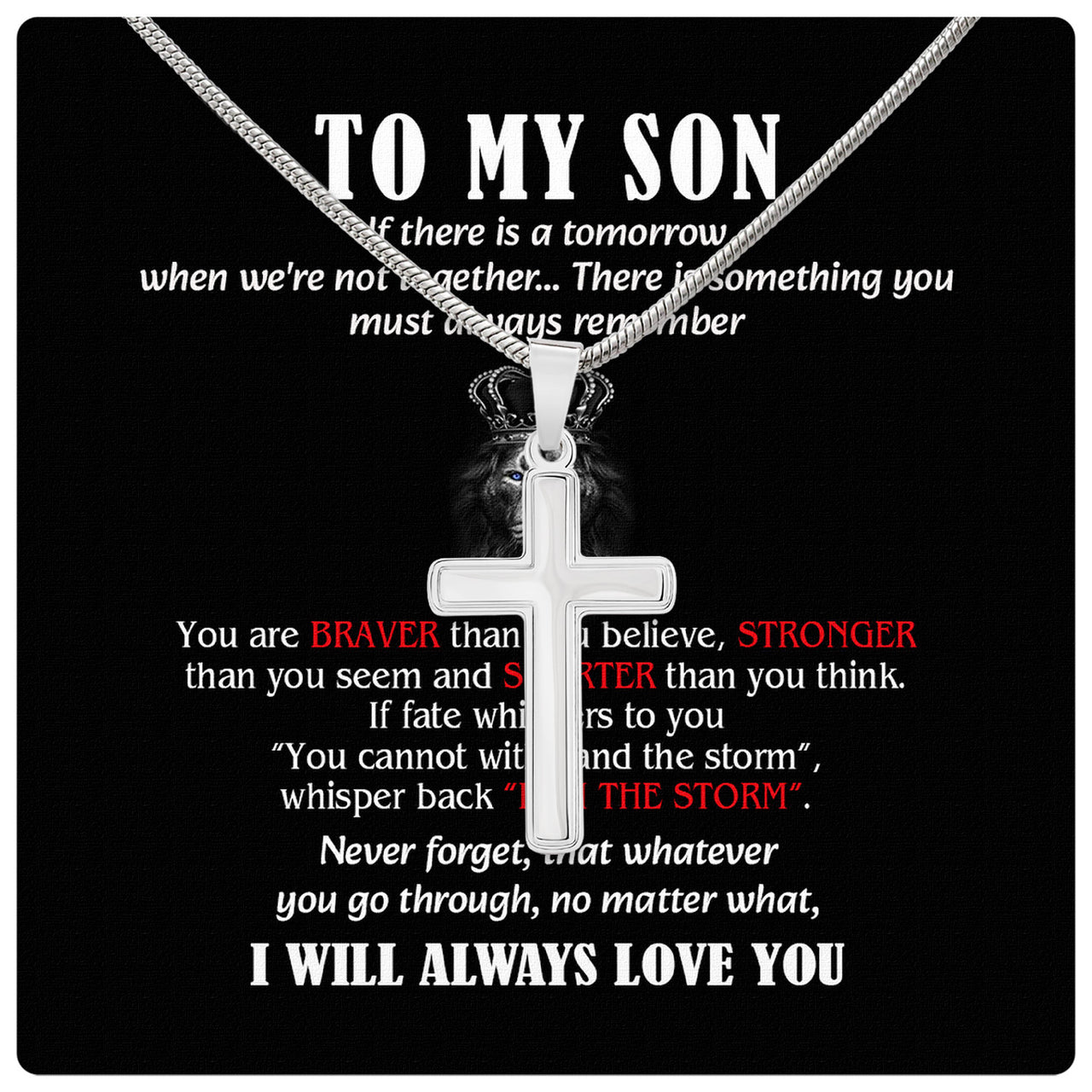 Cuban Necklace Gifts For Son With Personalized Message Card Necklace