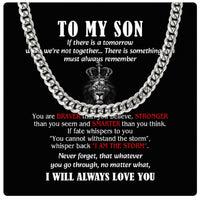 Thumbnail for Cuban Necklace Gifts For Son With Personalized Message Card Necklace