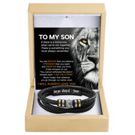 To My Son Bracelet With Heartfelt Message - Unique Jewelry For Men - Always Love You