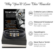 To My Son Bracelet With Heartfelt Message - Unique Jewelry For Men - Always Love You