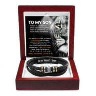 To My Son Bracelet With Heartfelt Message - Unique Jewelry For Men - Always Love You