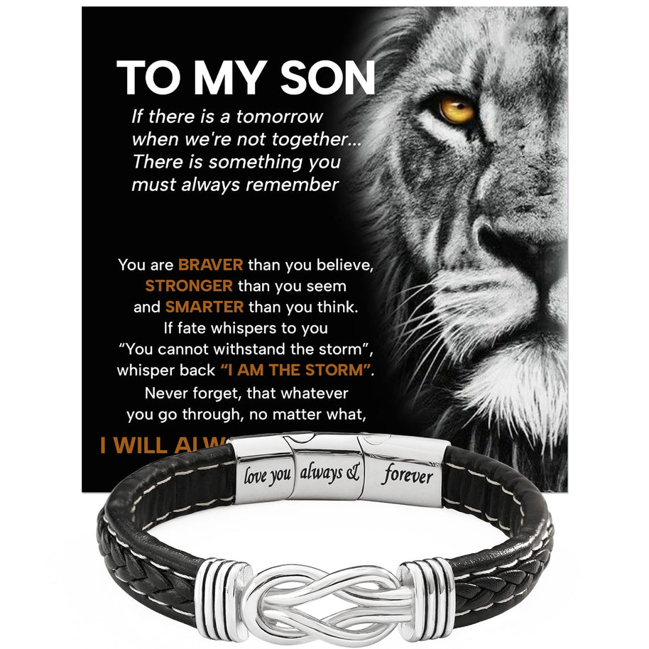 To My Son Linked Together Bracelet With Heartfelt Message - Unique Jewelry For Men - Always Love You