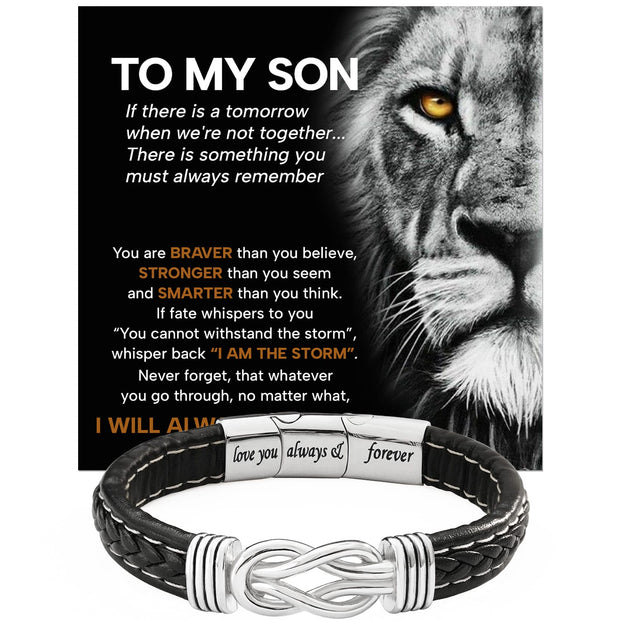 To My Son Linked Together Bracelet With Heartfelt Message - Unique Jewelry For Men - Always Love You