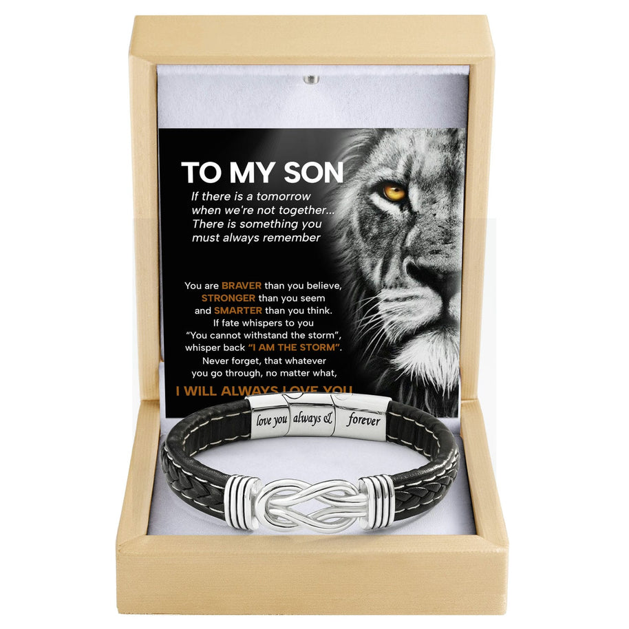 To My Son Linked Together Bracelet With Heartfelt Message - Unique Jewelry For Men - Always Love You