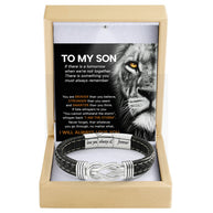 To My Son Linked Together Bracelet With Heartfelt Message - Unique Jewelry For Men - Always Love You