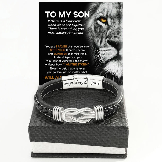 To My Son Linked Together Bracelet With Heartfelt Message - Unique Jewelry For Men - Always Love You
