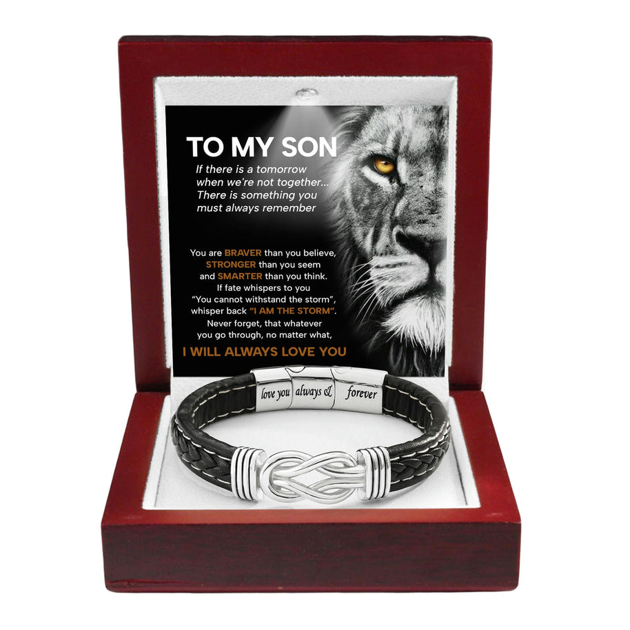 To My Son Linked Together Bracelet With Heartfelt Message - Unique Jewelry For Men - Always Love You