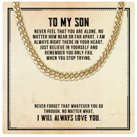 Thumbnail for Cuban Necklace Gifts For Son With Personalized Message Card Necklace