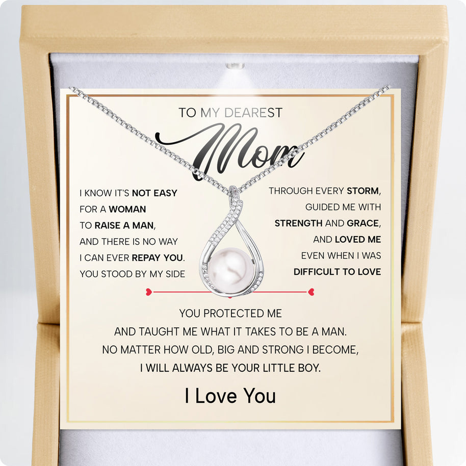 Sparkling Pearl Pendant Necklace for Mom - A Son's Timeless Love in Every Glow - Always Be Your Little Boy