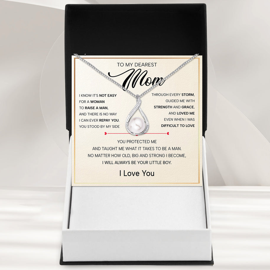 Sparkling Pearl Pendant Necklace for Mom - A Son's Timeless Love in Every Glow - Always Be Your Little Boy