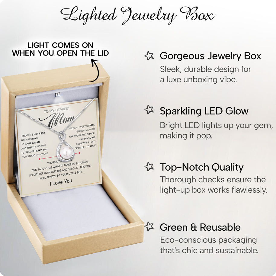 Sparkling Pearl Pendant Necklace for Mom - A Son's Timeless Love in Every Glow - Always Be Your Little Boy