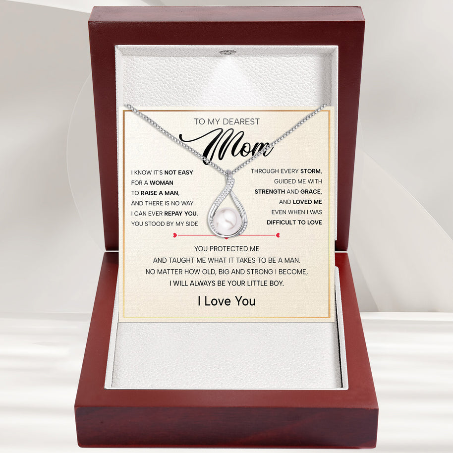 Sparkling Pearl Pendant Necklace for Mom - A Son's Timeless Love in Every Glow - Always Be Your Little Boy