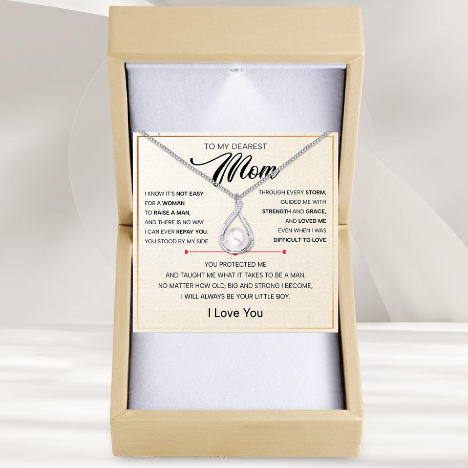 Sparkling Pearl Pendant Necklace for Mom - A Son's Timeless Love in Every Glow - Always Be Your Little Boy
