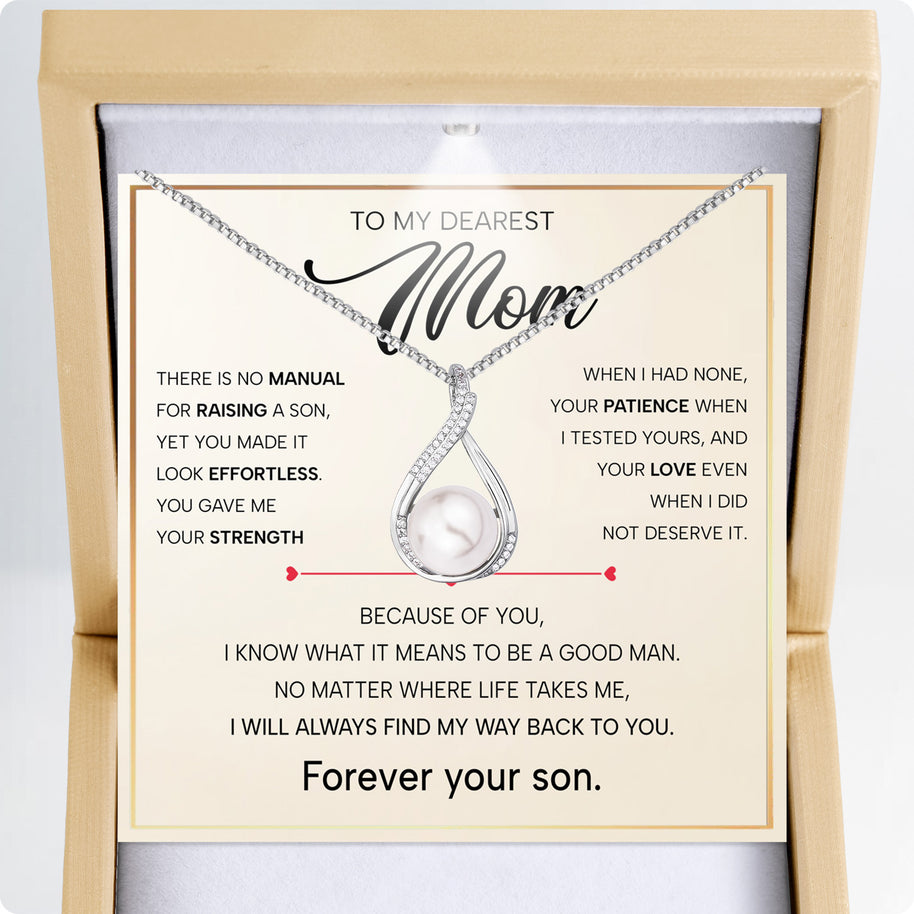 Sparkling Pearl Pendant Necklace for Mom - A Son's Timeless Love in Every Glow - Always Find Way Back