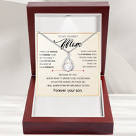 Sparkling Pearl Pendant Necklace for Mom - A Son's Timeless Love in Every Glow - Always Find Way Back