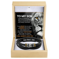 To My Son Bracelet With Heartfelt Message - Unique Jewelry For Men - Always Love You