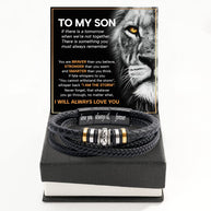 To My Son Bracelet With Heartfelt Message - Unique Jewelry For Men - Always Love You