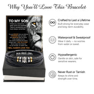 To My Son Bracelet With Heartfelt Message - Unique Jewelry For Men - Always Love You