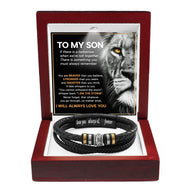 To My Son Bracelet With Heartfelt Message - Unique Jewelry For Men - Always Love You