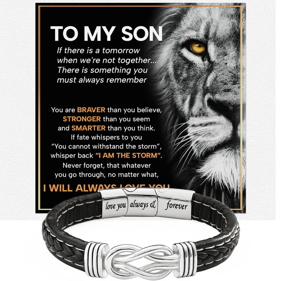 To My Son Linked Together Bracelet With Heartfelt Message - Unique Jewelry For Men - Always Love You