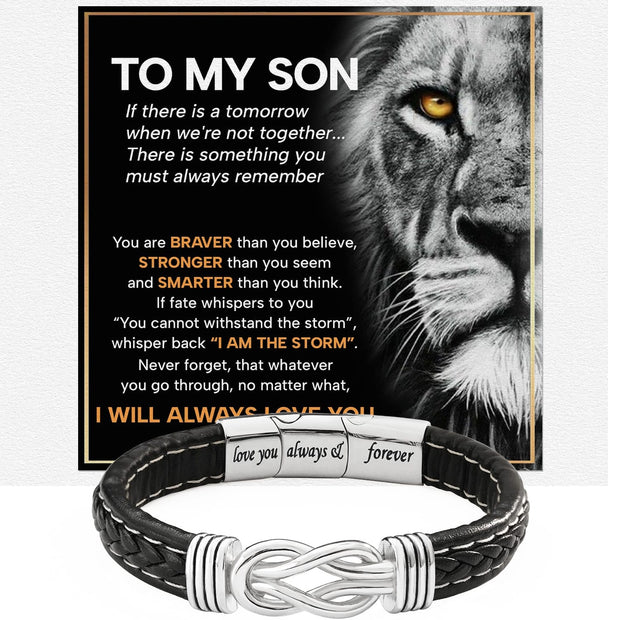 To My Son Linked Together Bracelet With Heartfelt Message - Unique Jewelry For Men - Always Love You