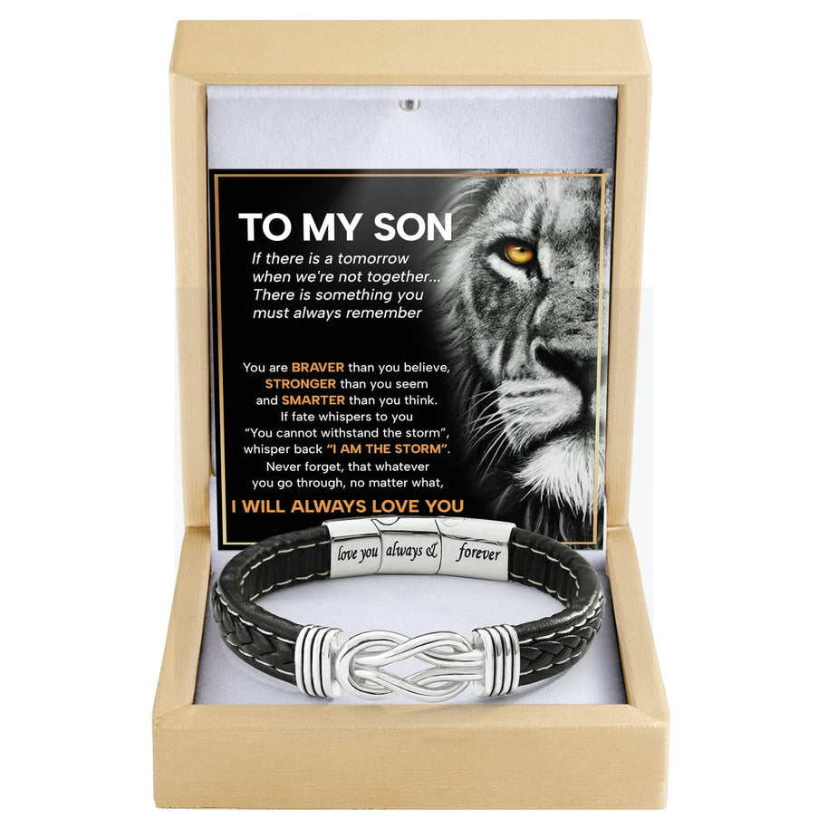To My Son Linked Together Bracelet With Heartfelt Message - Unique Jewelry For Men - Always Love You