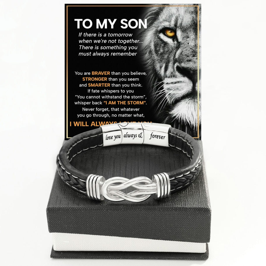 To My Son Linked Together Bracelet With Heartfelt Message - Unique Jewelry For Men - Always Love You