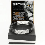To My Son Linked Together Bracelet With Heartfelt Message - Unique Jewelry For Men - Always Love You