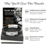 To My Son Linked Together Bracelet With Heartfelt Message - Unique Jewelry For Men - Always Love You