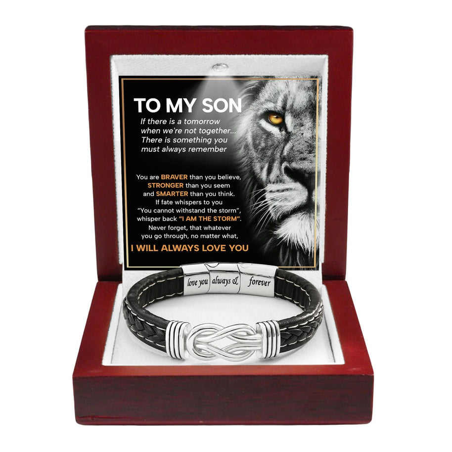 To My Son Linked Together Bracelet With Heartfelt Message - Unique Jewelry For Men - Always Love You