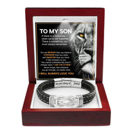 To My Son Linked Together Bracelet With Heartfelt Message - Unique Jewelry For Men - Always Love You