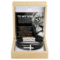 To My Son Cross Bracelet With Heartfelt Message - Unique Jewelry For Men - Always Love You