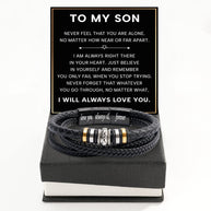 To My Son Bracelet With Heartfelt Message - Unique Jewelry For Men - Always Right There