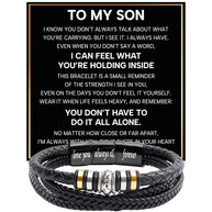To My Son Bracelet With Heartfelt Message - Unique Jewelry For Men - Always With You
