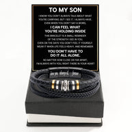 To My Son Bracelet With Heartfelt Message - Unique Jewelry For Men - Always With You