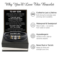 To My Son Bracelet With Heartfelt Message - Unique Jewelry For Men - Always With You