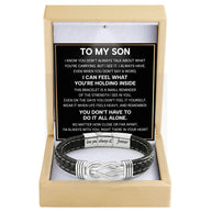 To My Son Linked Together Bracelet With Heartfelt Message - Unique Jewelry For Men - Always With You