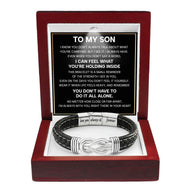 To My Son Linked Together Bracelet With Heartfelt Message - Unique Jewelry For Men - Always With You