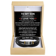 To My Son Bracelet With Heartfelt Message - Unique Jewelry For Men - Be Confident