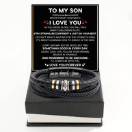 To My Son Bracelet With Heartfelt Message - Unique Jewelry For Men - Be Confident