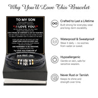 To My Son Bracelet With Heartfelt Message - Unique Jewelry For Men - Be Confident
